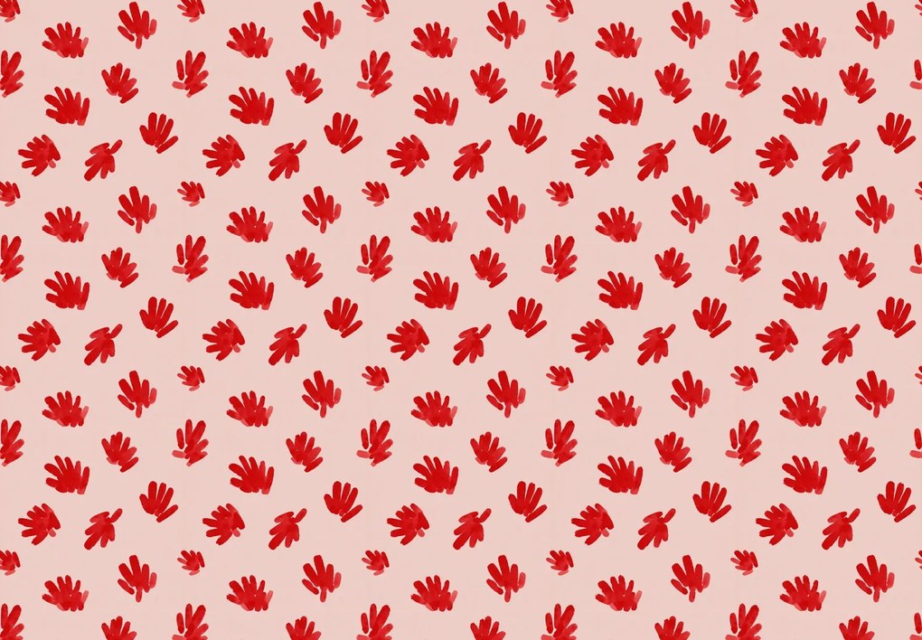 Fototapeta - Abstrakcyjne czerwone odciski (196x136 cm)