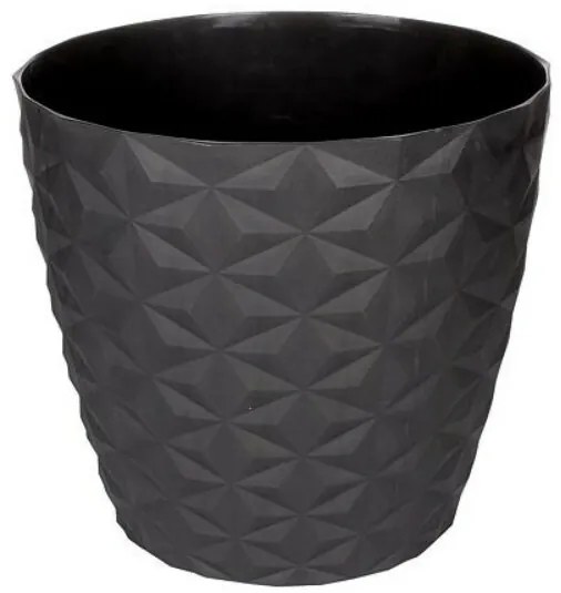 Crystal matt doniczka z recyklingu 16 cm,  antracytowy, 16 cm