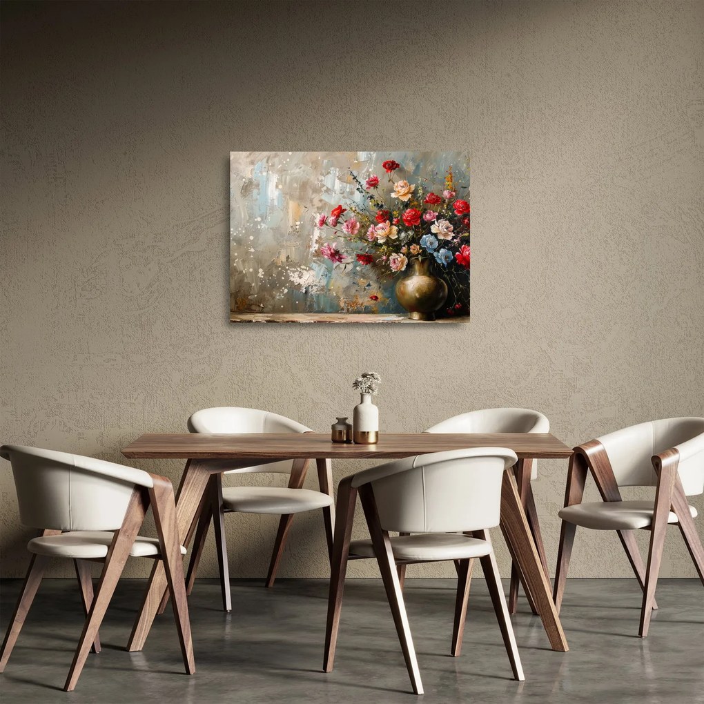 Obraz na szkle - Wazon z kwiatami (70x50 cm)