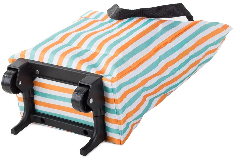 Torba na kółkach STRIPES 49,5x27 cm, biała z paskami