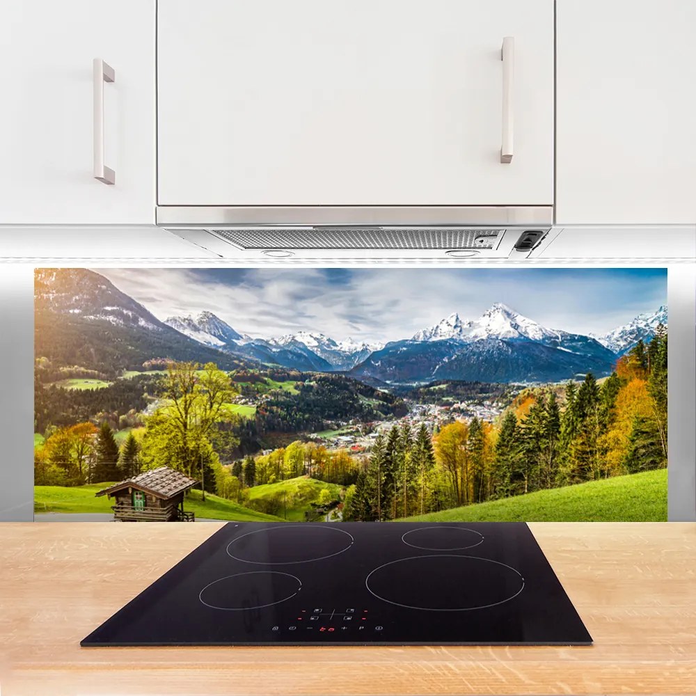 Panel Szklany do Kuchni Monumentalny Szczyt Alp