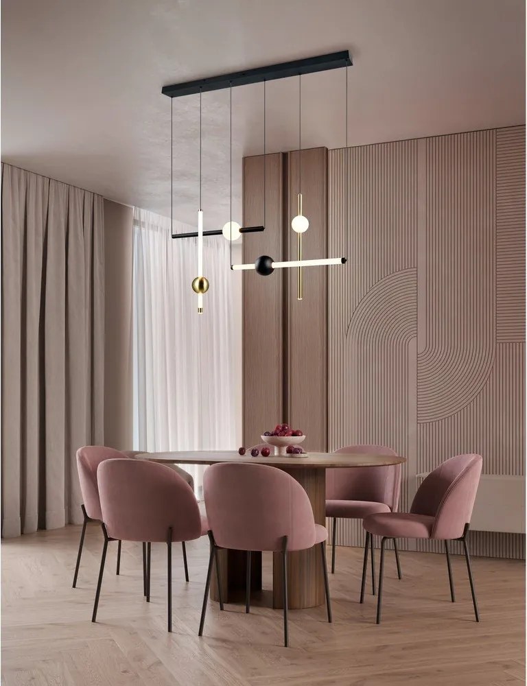 Lampa wisząca LED w czarno-złotym kolorze ze ściemniaczem Melita – Trio