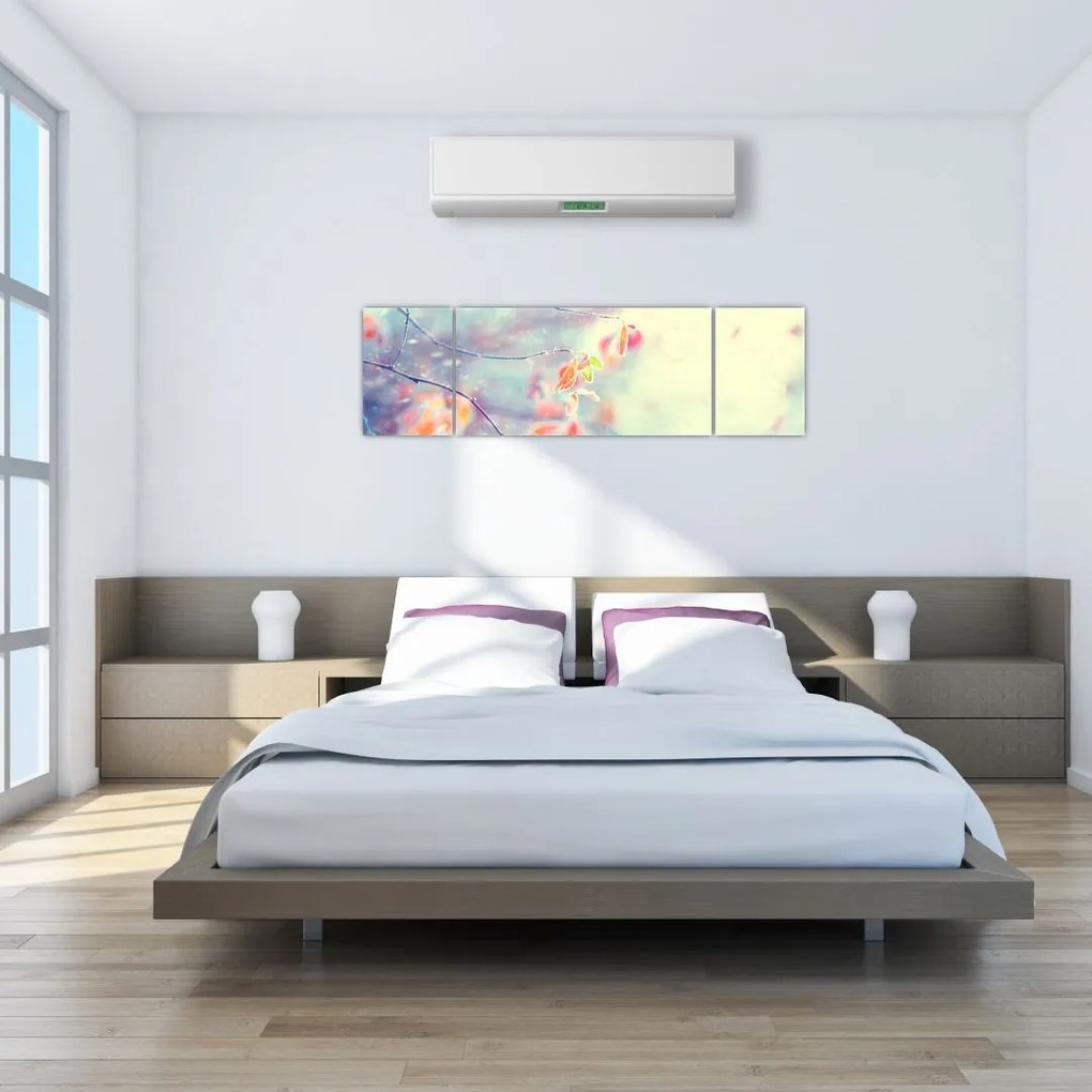 Obraz - Listki w lodzie (170x50 cm)