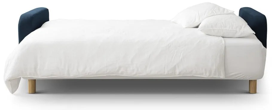 Ciemnoniebieska rozkładana sofa ze schowkiem 231 cm Elen – Micadoni