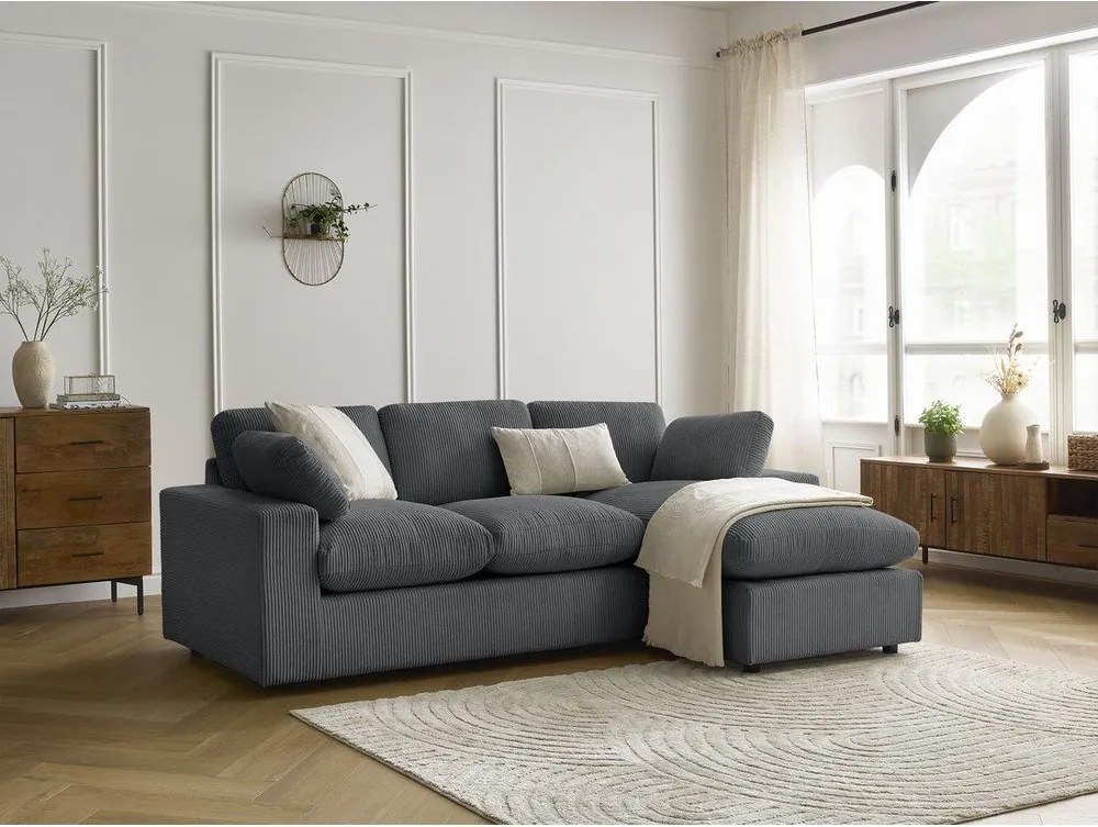 Ciemnoszary sztruksowy narożnik Belair – Bobochic Paris