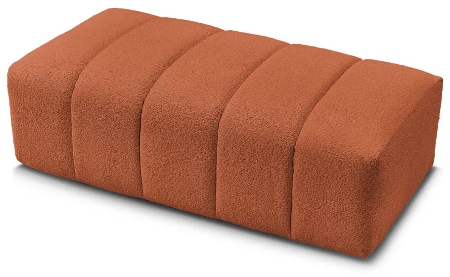 Podnóżek z materiału bouclé w kolorze terakoty Annecy – Bobochic Paris