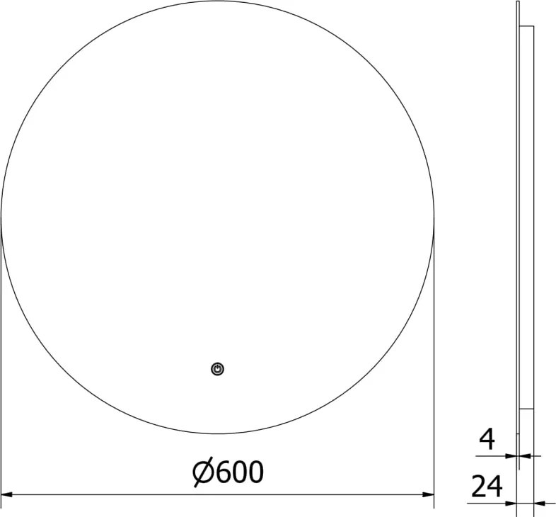 Mexen Erg lustro łazienkowe podświetlane, okragłe 60 cm, LED 6000K, antypara - 9823-060-060-611-00