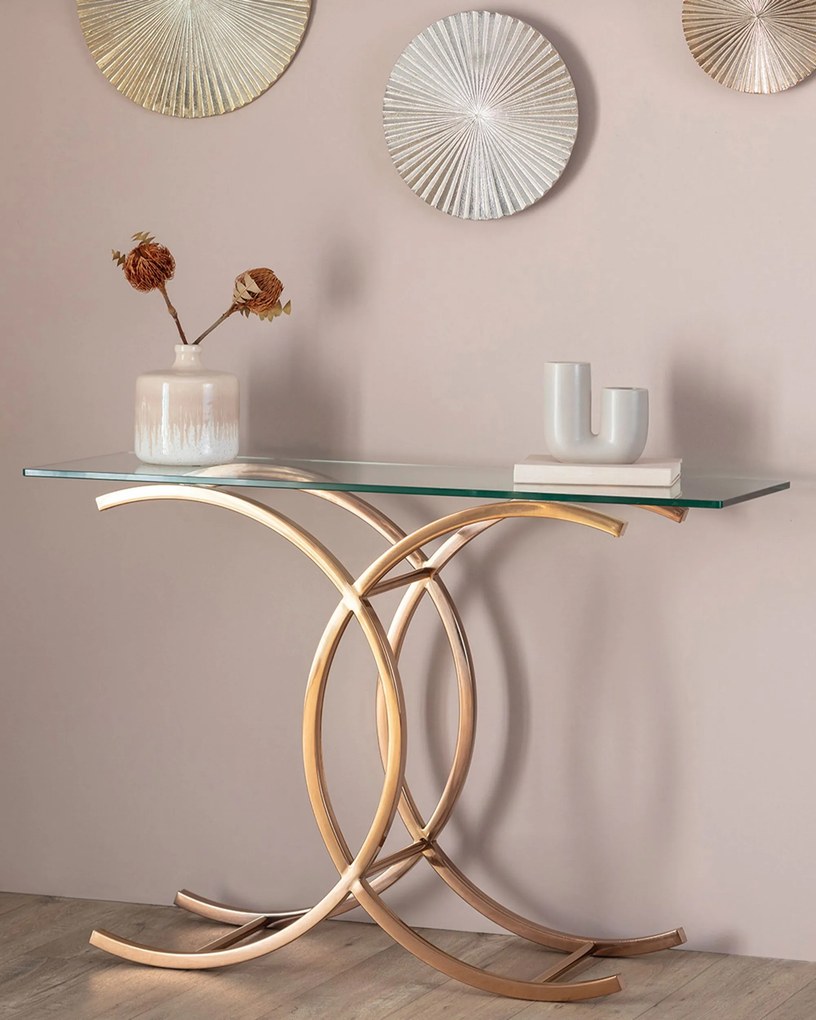 Konsola Chica rose gold 128x40x79cm