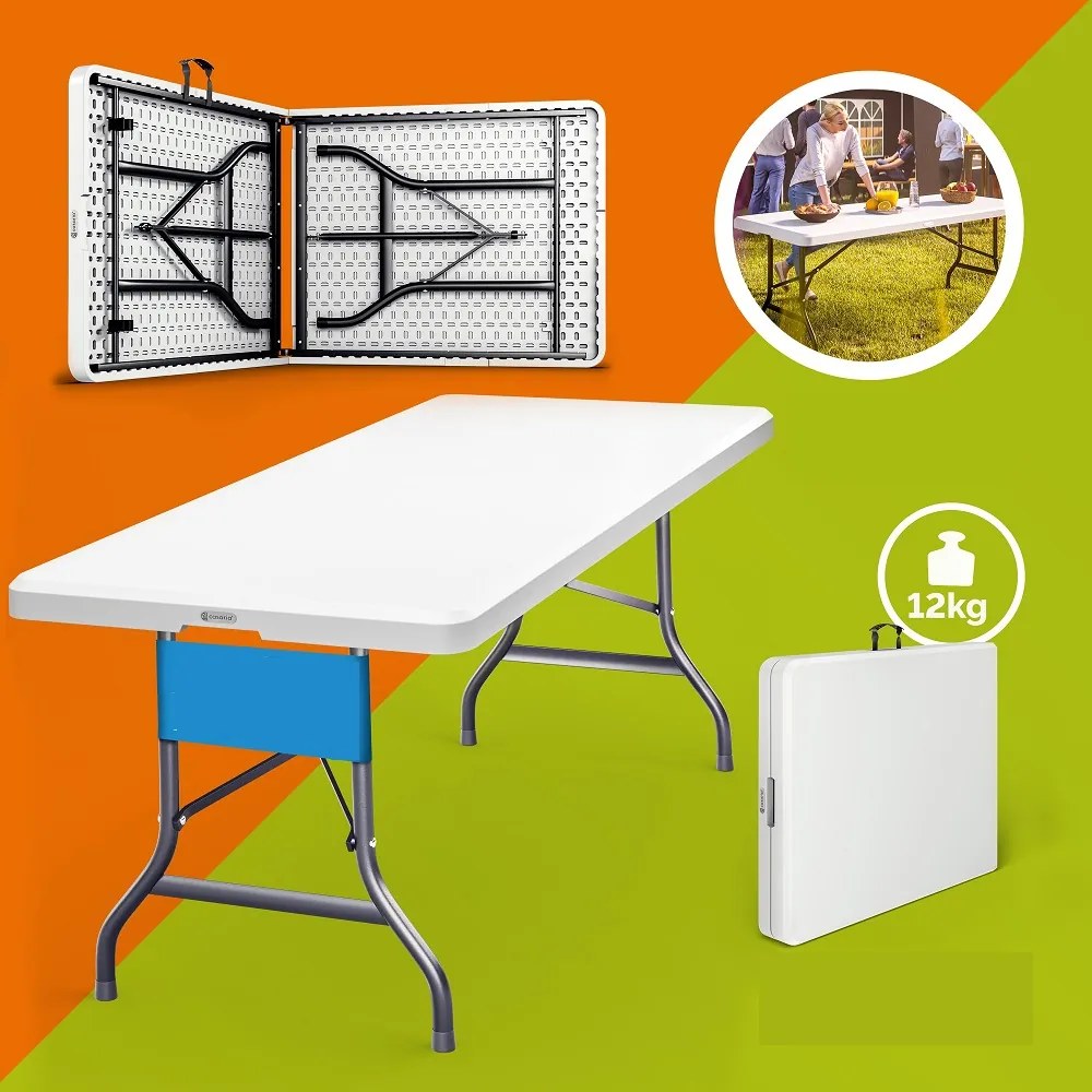 Bufetowy stół KAMIL składany, 76x183x74cm, biała Casaria