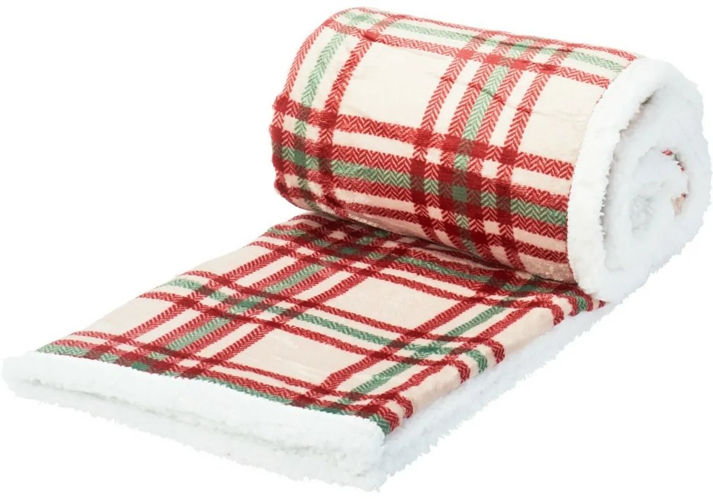 Koc z barankiem Checkered 160 x 130 cm