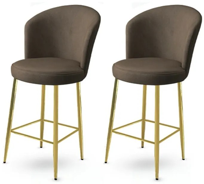Zestaw krzeseł barowych Alte Anthracite and Gold,2 szt., 2 szt.