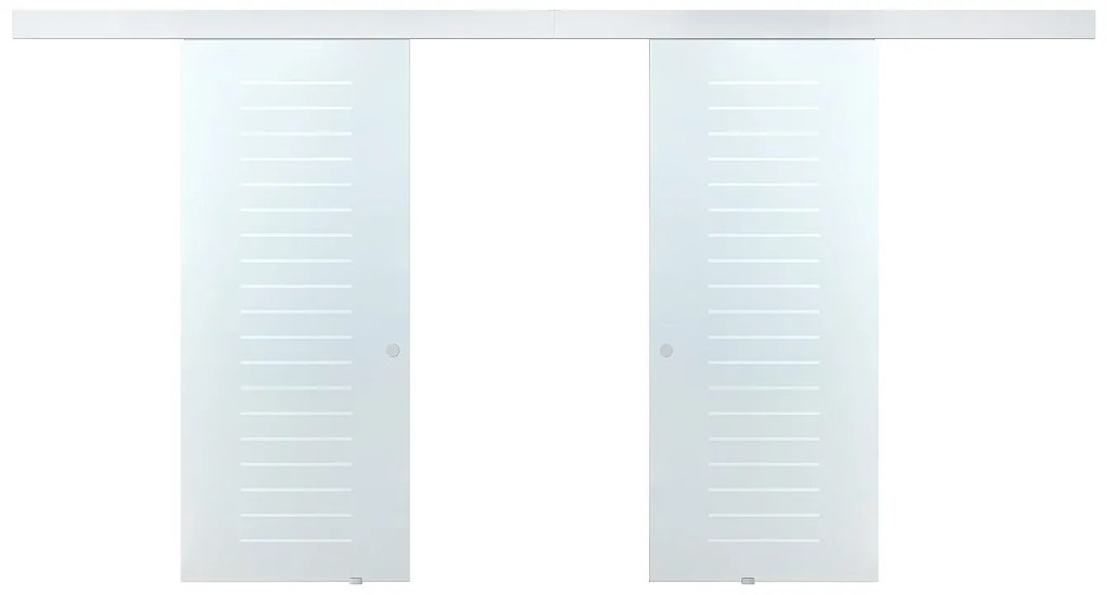 Dwuskrzydłowe drzwi przesuwne – 2 x Wys. 205 × dł. 83 cm – Szkło hartowane - ASTANA