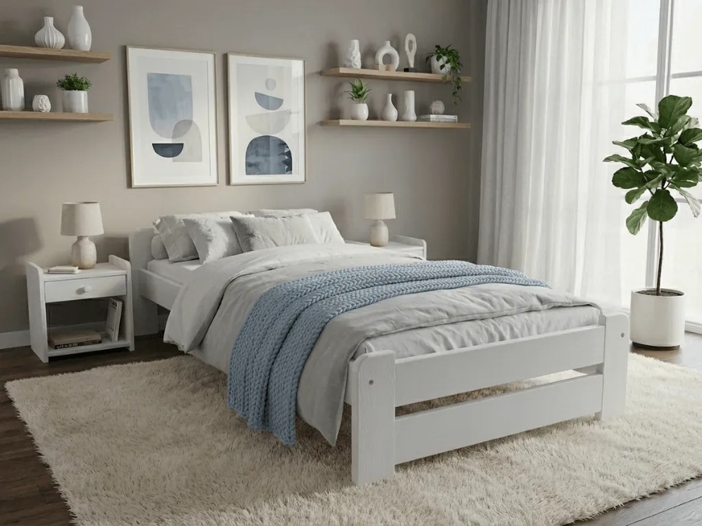 Łóżko Emily 80 x 200 cm, białe Stelaż: Bez stelaża, Materac: Bez materaca