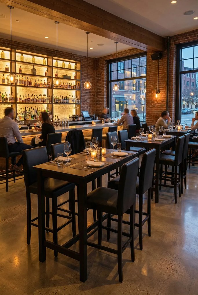 Nowoczesny stolik barowy z 4 krzesłami M6-N03