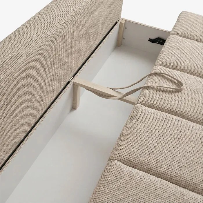 Sofa z Funkcją Spania SARIA Beżowa Szenil Nowoczesna