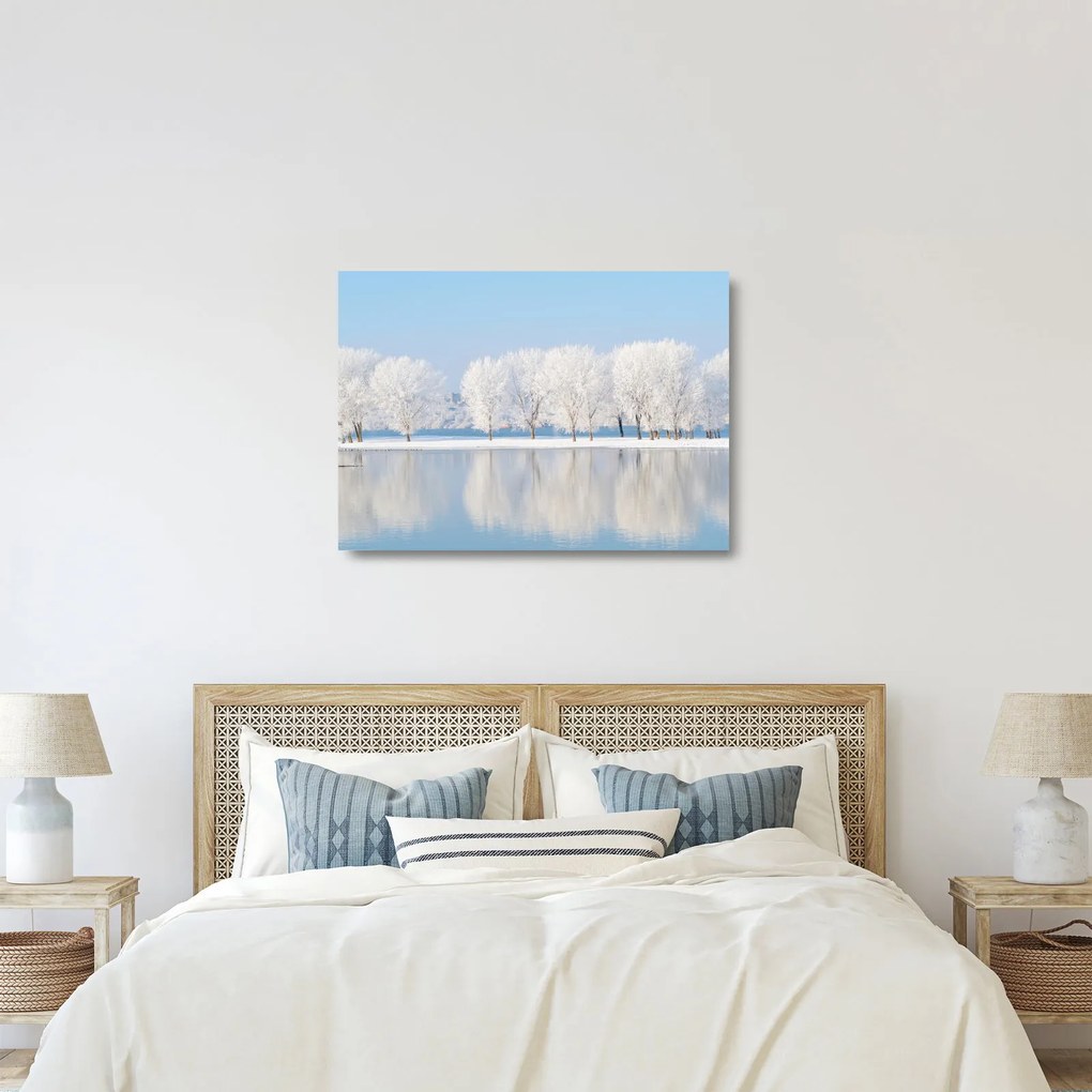 Obraz na szkle zimowego krajobrazu (70x50 cm)
