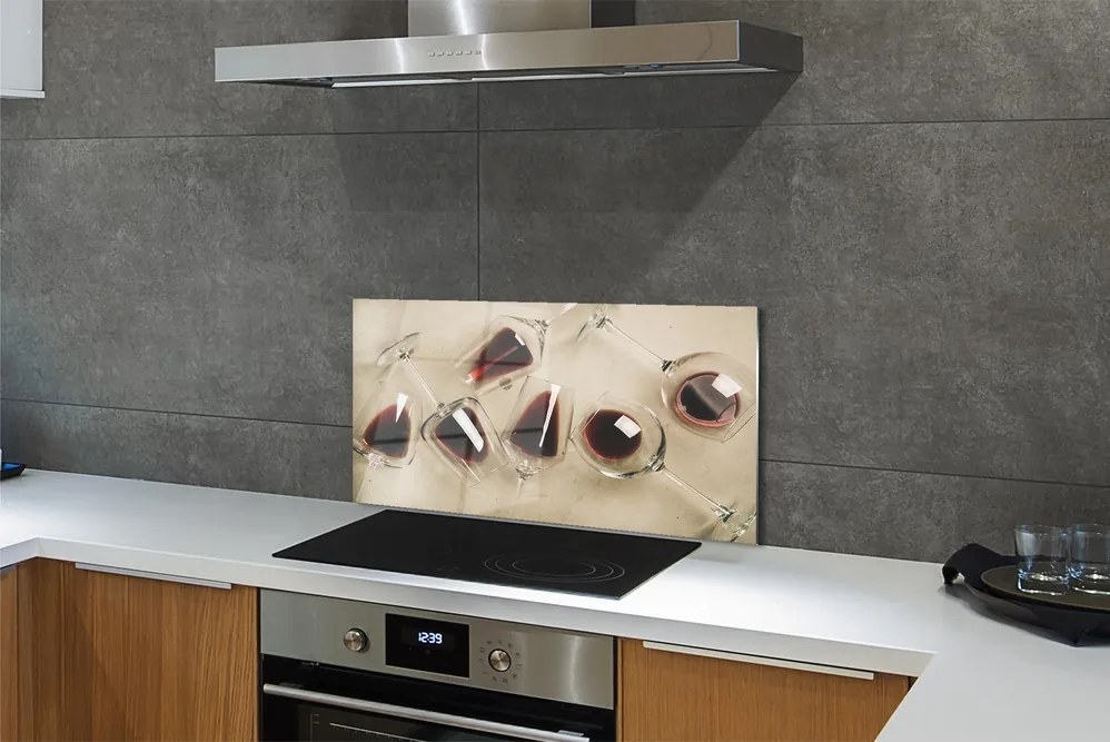 Panel szklany do Kuchni Kryształowe Kieliszki do Wina