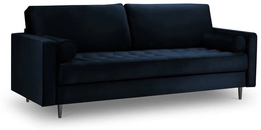 Niebieska aksamitna sofa Milo Casa Santo, 219 cm