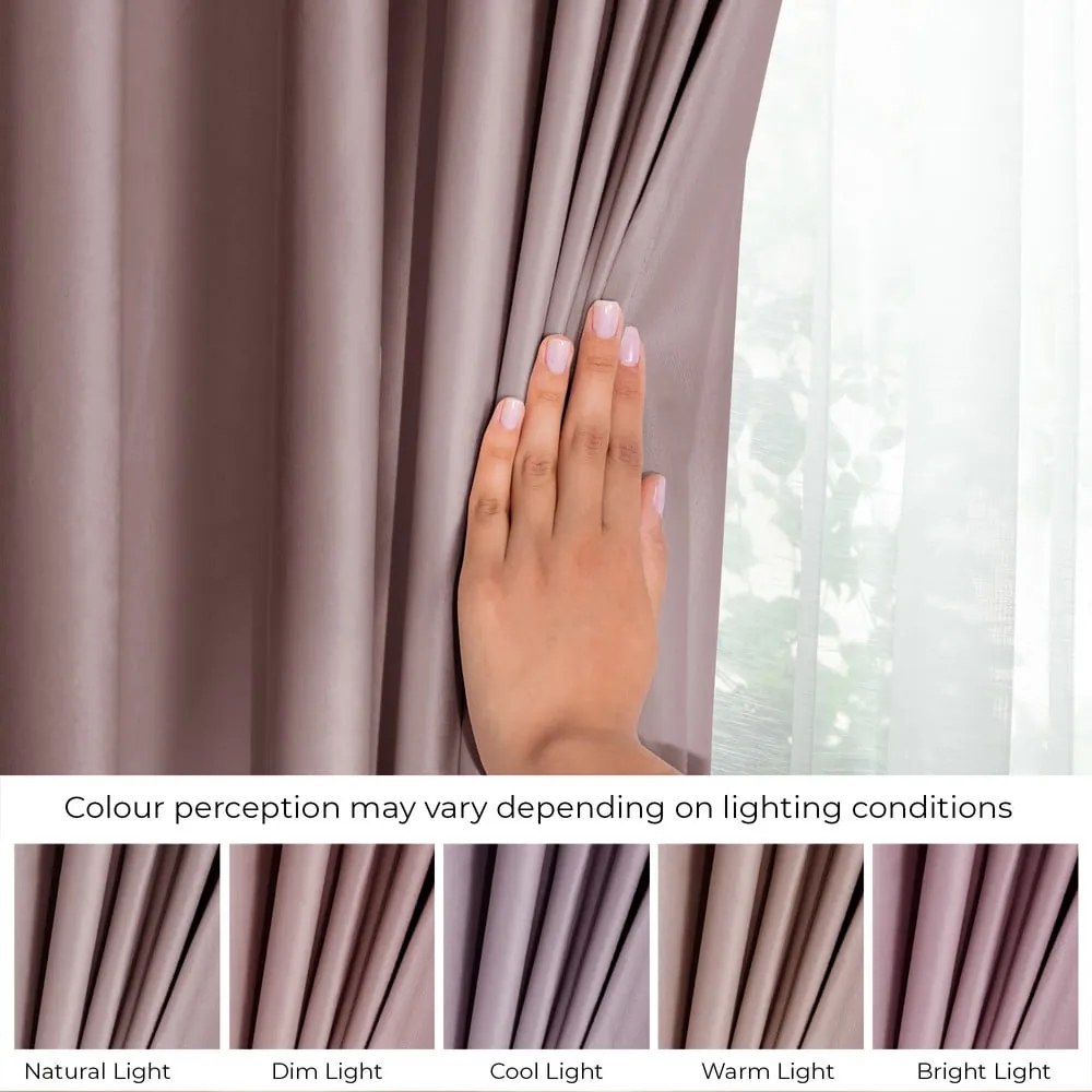 Jasnobrązowa aksamitna zasłona częściowo zaciemniająca (dimout) 140x270 cm Eyelets – Restilo