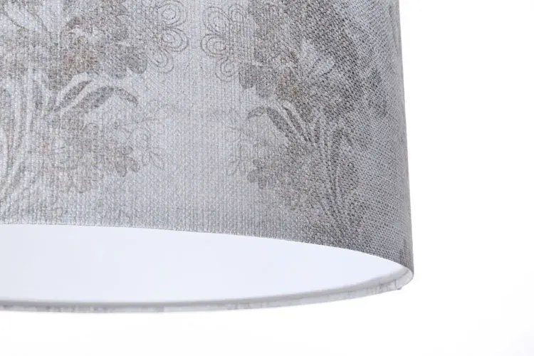 Srebrno-biała lampa wisząca z abażurem - S393 A7-M95