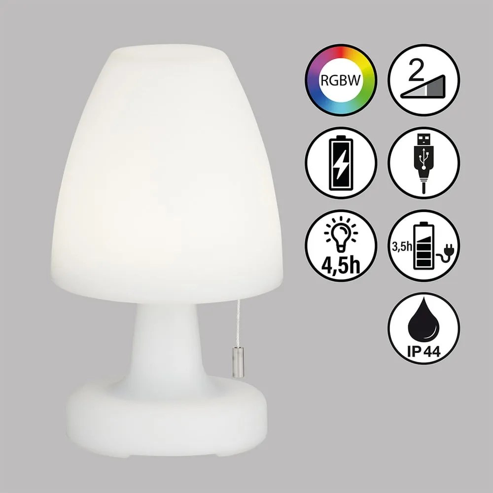 Biała lampa stołowa LED (wysokość 25 cm) Termoli – Fischer & Honsel