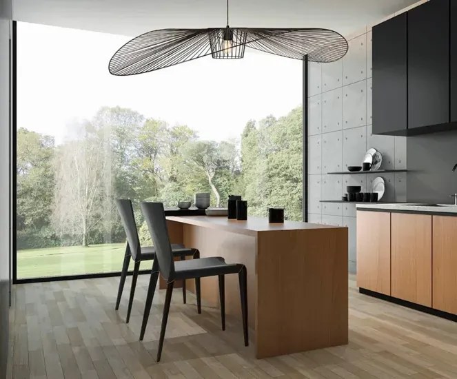 Wisząca lampa druciana kapelusz czarna E4-L87