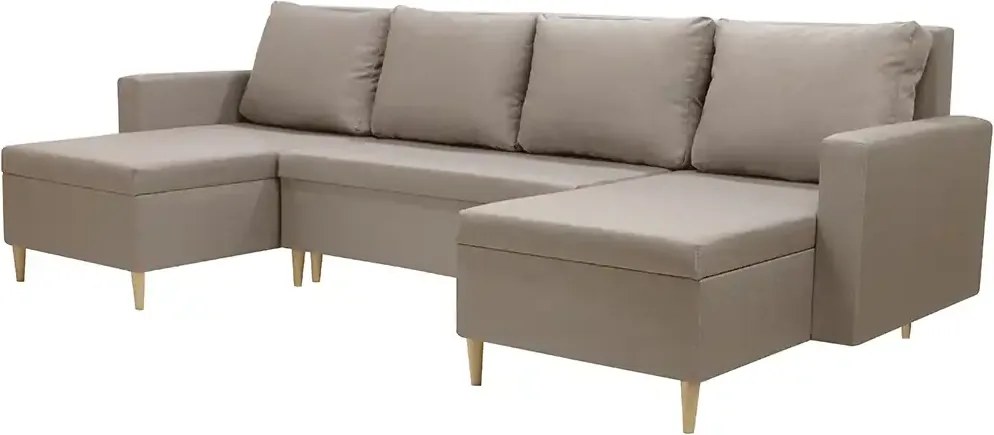 Narożnik U z funkcją spania KEN Beżowy