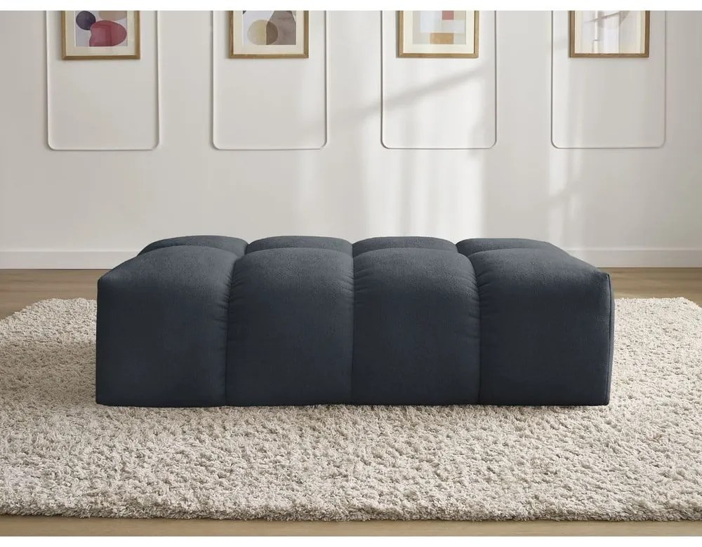 Ciemnoniebieski podnóżek z materiału bouclé Everest – Bobochic Paris