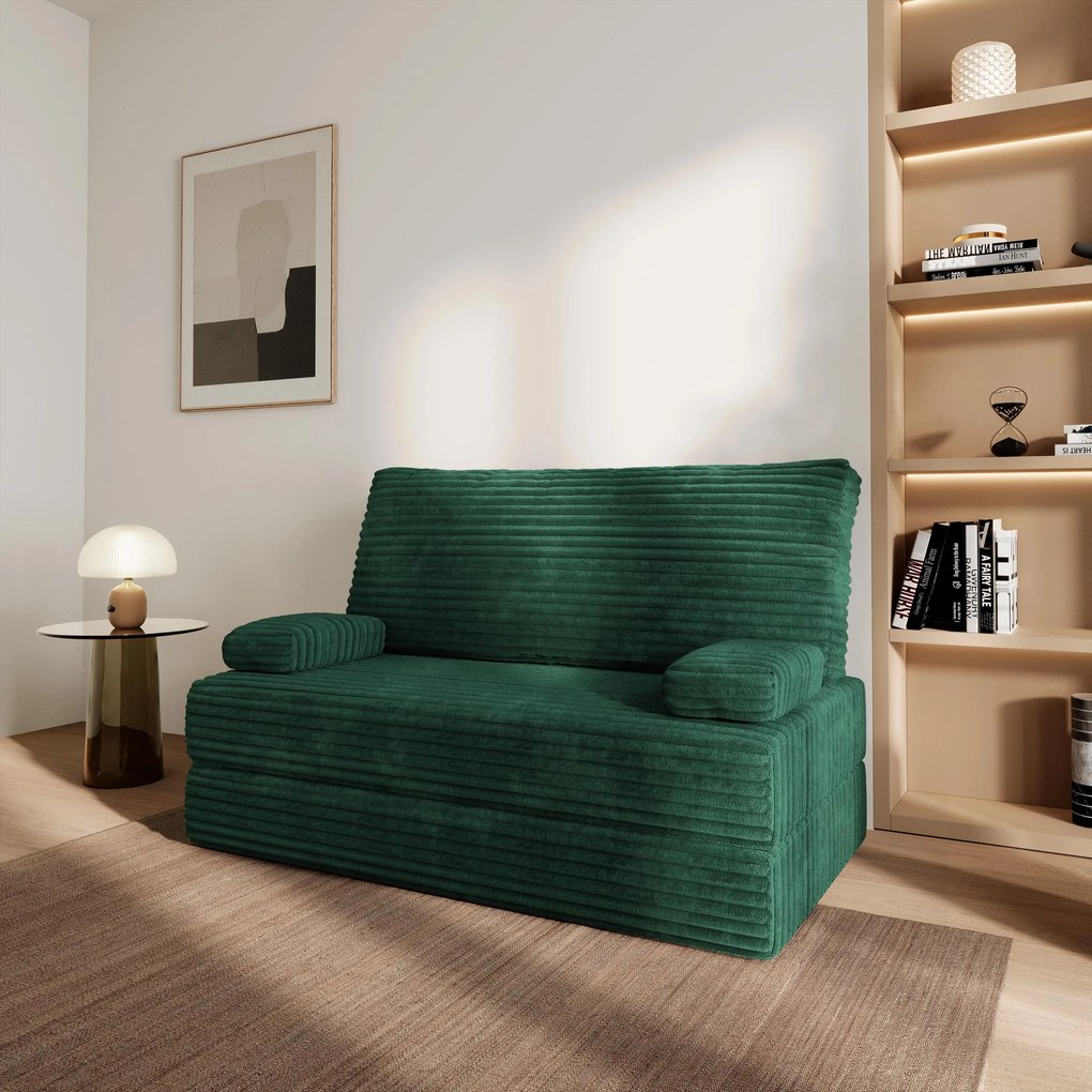 Masseno Sofa piankowa LADIA z funkcją spania - Butelkowa zieleń - TILIA 39 / Bez stelaża