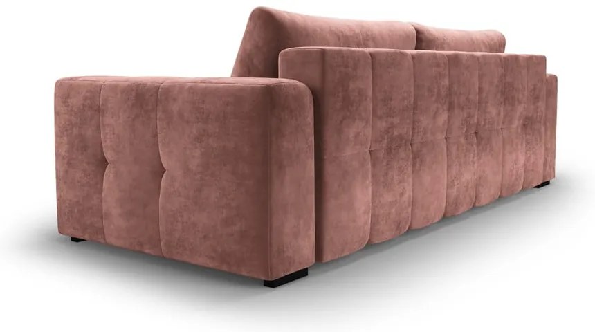 Różowa aksamitna rozkładana sofa Milo Casa Luca