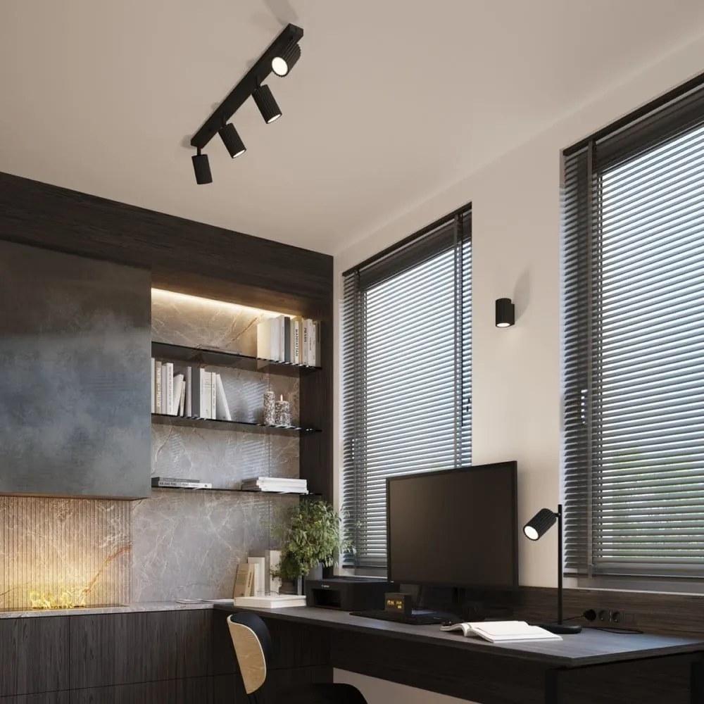 Czarna lampa stołowa (wysokość 43 cm) Gleam – Sollux