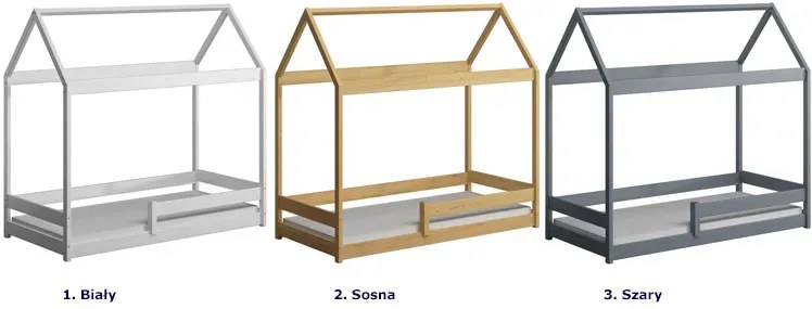 Parterowe łóżko dziecięce domek, sosna Murilo 3X