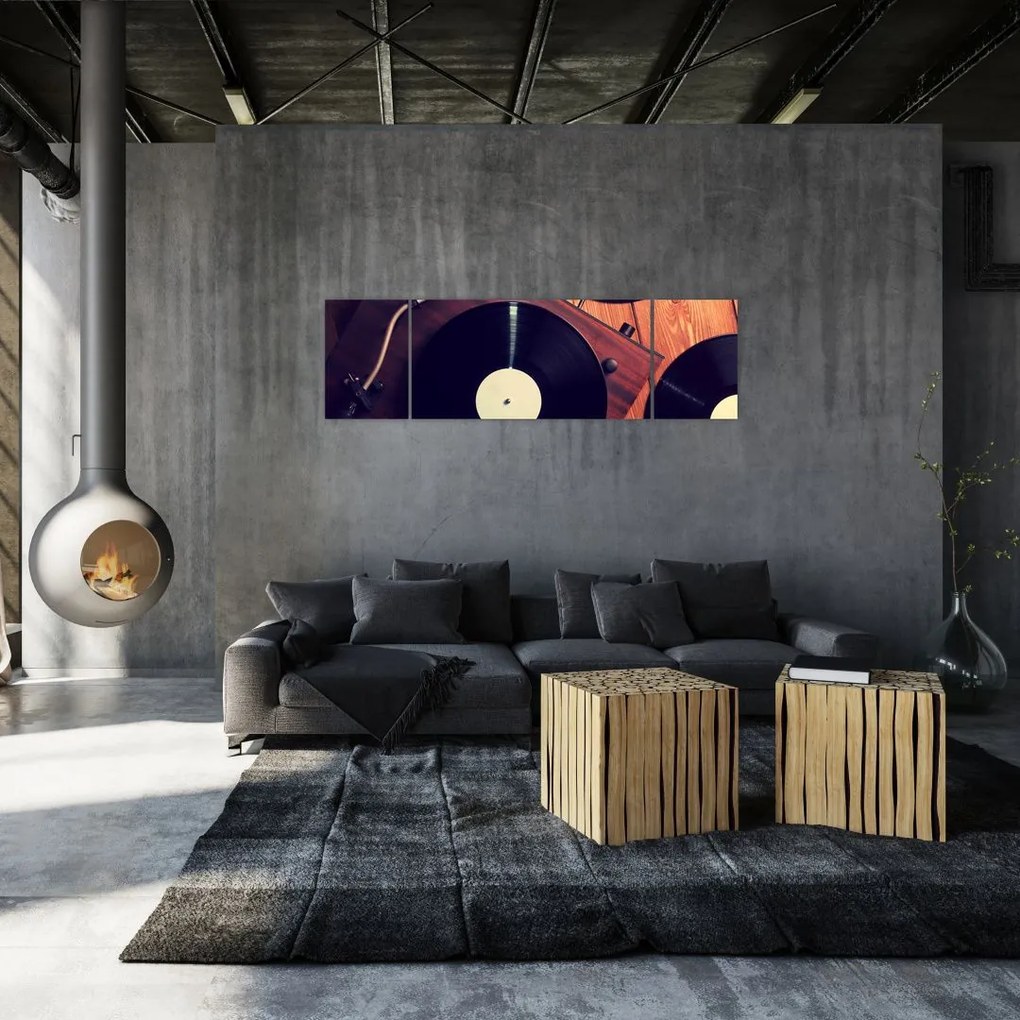 Obraz płyt gramofonowych (170x50 cm)