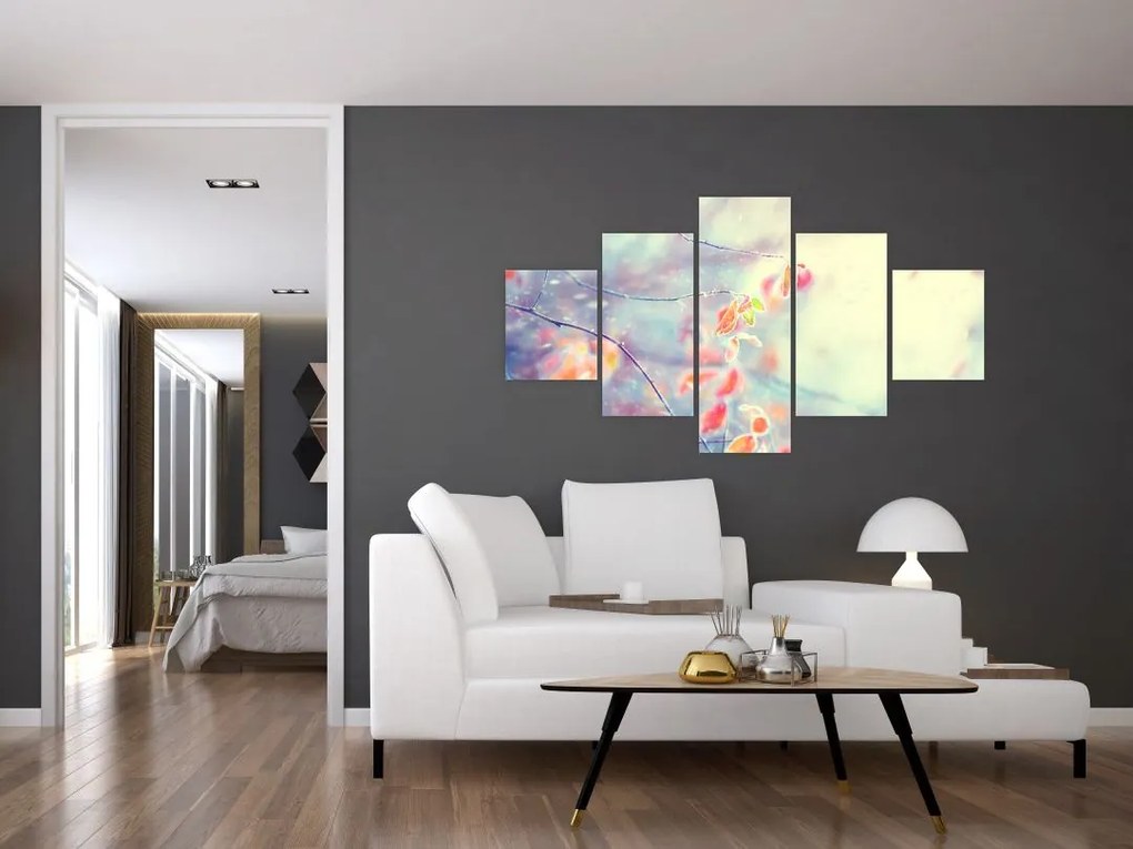 Obraz - Listki w lodzie (125x70 cm)