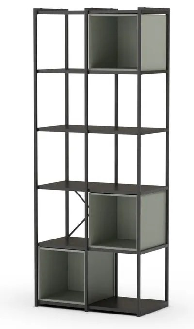 Zielono-czarny regał 71x179 cm Anya – Marckeric