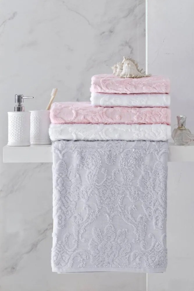 Luksusowy ręcznik kąpielowy DAMASK 75x150cm Jasnoniebieski