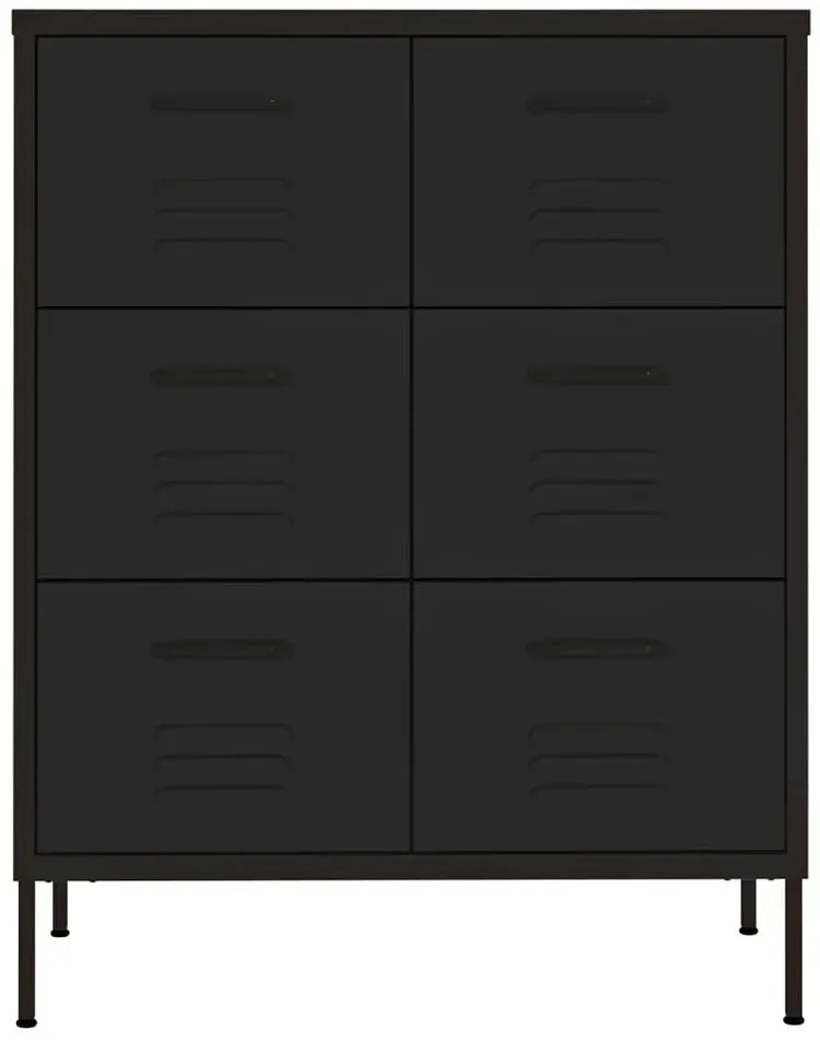 Czarna stalowa szafka na narzędzia go garażu B5-K78