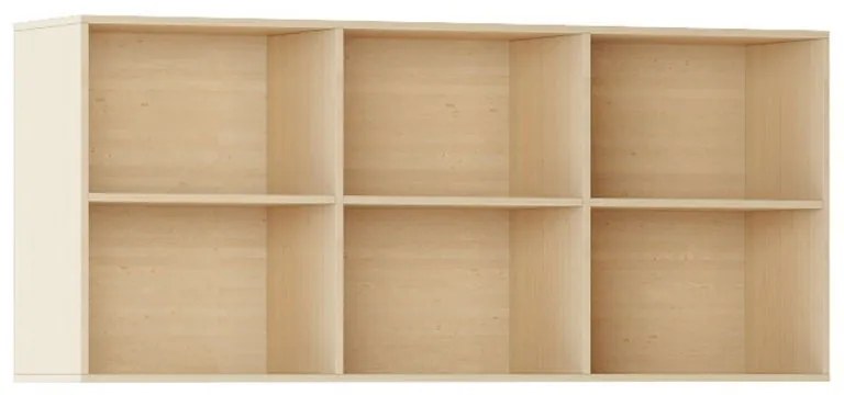 Biblioteka ścienna INTEGRO, 835 x 1750 x 400 mm, 6 półek, buk