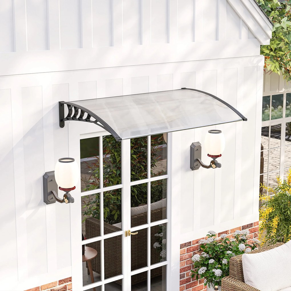 Daszek ochronny Outsunny, Odporny na UV i wodę, 90x150x25cm, Biały