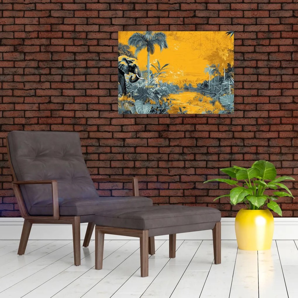 Obraz - Słoń w naturze (70x50 cm)
