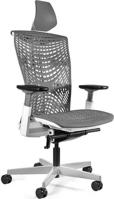 Ergonomiczne krzesło biurowe Reya, biały / elastomer TP8 szary