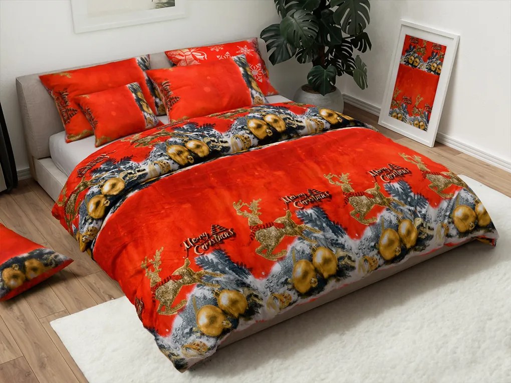 PrzytulneMieszkanie.pl PrzytulneMieszkanie.pl Pościel z mikropluszu HOLLY NIGHT, czerwona Rozmiar pościeli: 70 x 90 cm | 140 x 200 cm