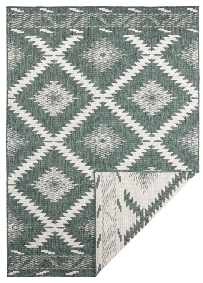 Zielono-kremowy dywan odpowiedni na zewnątrz NORTHRUGS Malibu, 170x120 cm