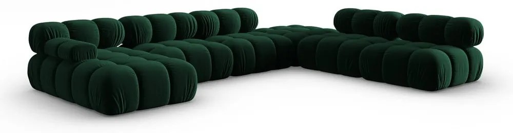 Zielona aksamitna sofa 379 cm Bellis – Micadoni Home
