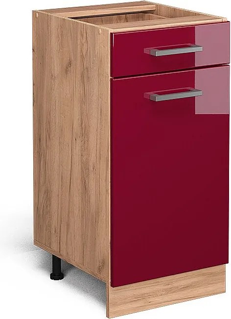Szafka dolna do kuchni czerwony połysk 40x46x81.6 r-line
