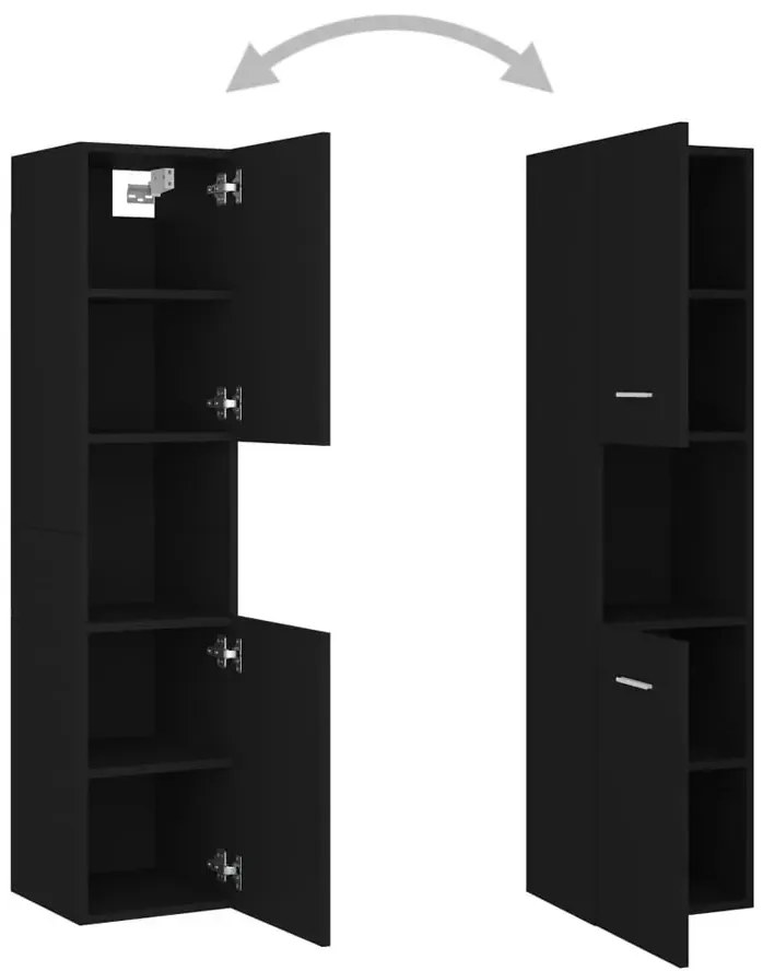 Czarne nowoczesne meble łazienkowe z umywalką 60 cm - Coda 3X