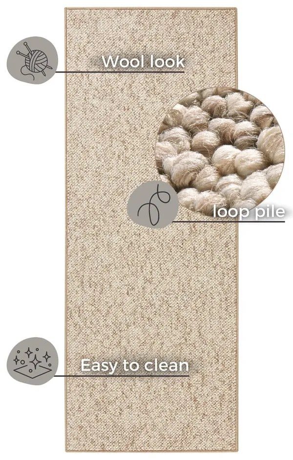 Jasnobrązowy chodnik 80x200 cm Wolly – BT Carpet
