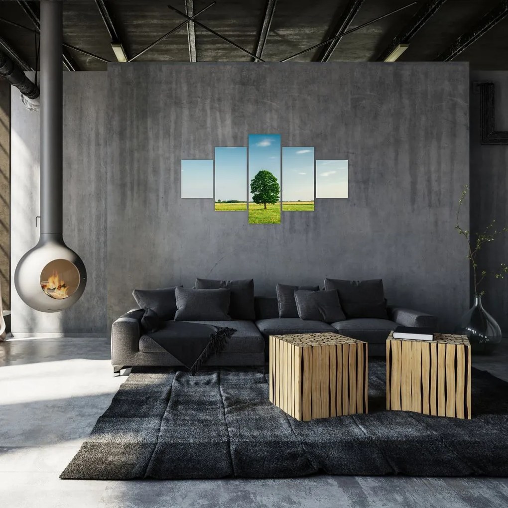 Obraz drzewa na łące (125x70 cm)
