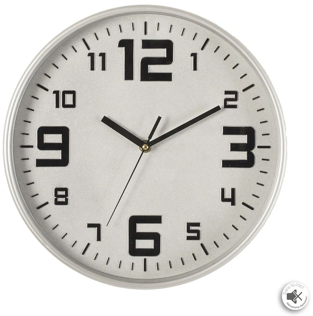 Zegar ścienny z cichym mechanizmem SILENCE, Ø 30 cm