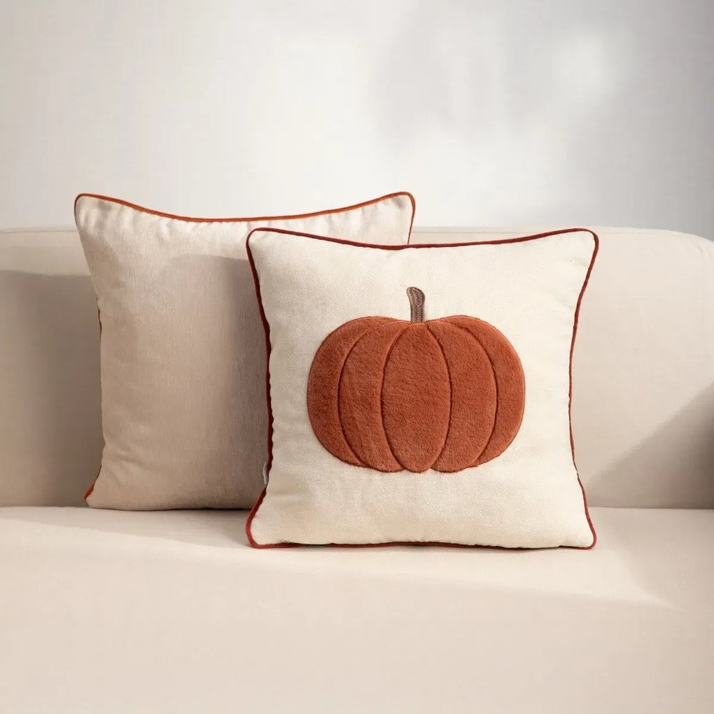 Poszewka dekoracyjna PUMPKY z ozdobną dynią 45x45 cm HOMLA